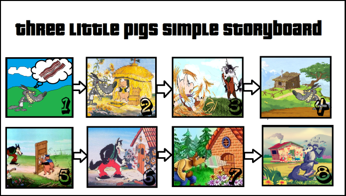 Three Little Pigs Simple Story Board